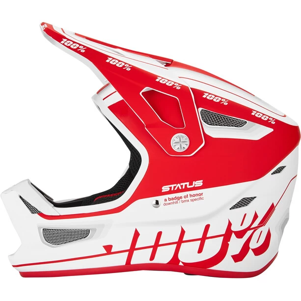100% Status Casque, Rouge/blanc 4 100% Status Casque, Rouge/blanc – Image 2