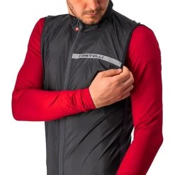 Castelli Squadra Stretch Gilet Homme, Noir -ÉQUIPEMENT DE CYCLISME castelli squadra stretch vest men light black dark grey 4