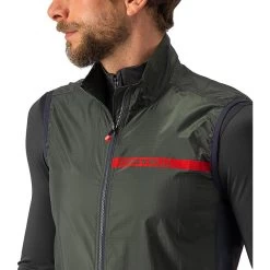 Castelli Squadra Stretch Gilet Homme, Olive/gris -ÉQUIPEMENT DE CYCLISME castelli squadra stretch vest men military green dark gray 4