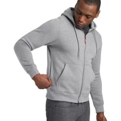 Chrome Issued Sweat à Capuche En Polaire Homme, Gris -ÉQUIPEMENT DE CYCLISME chrome issued fleece hoodie men castlerock heather 4