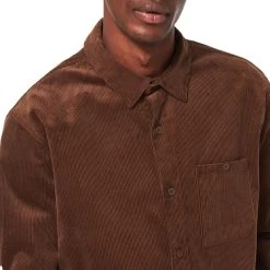 Oakley Cabin Button Down Corduroy Veste Homme, Marron -ÉQUIPEMENT DE CYCLISME oakley cabin button down corduroy jacket men carafe 6