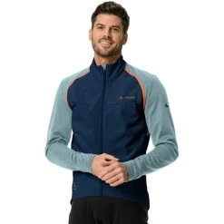 VAUDE Kuro Veste Softshell Zip-Off Homme, Bleu -ÉQUIPEMENT DE CYCLISME vaude kuro softshell zip off jacket men cloudy blue 3