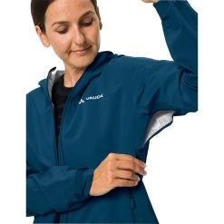 VAUDE Moab II Veste De Pluie Femme, Bleu -ÉQUIPEMENT DE CYCLISME vaude moab ii rain jacket women dark sea 6