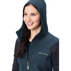 VAUDE Tremalzo Veste à Capuche Femme, Bleu -ÉQUIPEMENT DE CYCLISME vaude tremalzo hooded jacket women dark sea 5
