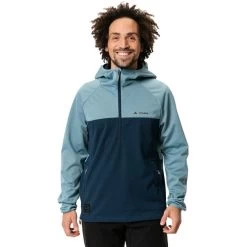 VAUDE Tremalzo Veste Softshell Demi-zip Homme, Bleu 9 VAUDE Tremalzo Veste Softshell Demi-zip Homme, Bleu -ÉQUIPEMENT DE CYCLISME vaude tremalzo softshell half zip jacket men cloudy blue 3