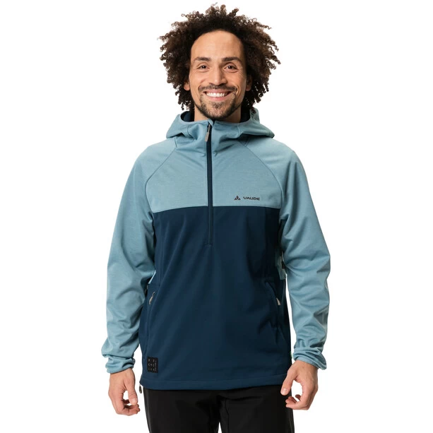 VAUDE Tremalzo Veste Softshell Demi-zip Homme, Bleu 4 VAUDE Tremalzo Veste Softshell Demi-zip Homme, Bleu – Image 2