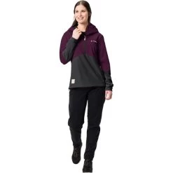 VAUDE Tremalzo Veste Softshell Demi-zip Femme, Noir/violet -ÉQUIPEMENT DE CYCLISME vaude tremalzo softshell half zip jacket women black 7