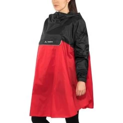 VAUDE Valero Poncho, Rouge/noir -ÉQUIPEMENT DE CYCLISME vaude valero poncho unisex indian red 3